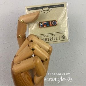 NEW! Fossil & Pintrill “Hello” Enamel Pin